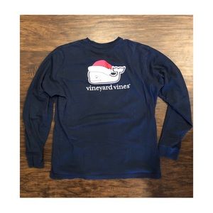 vineyard vines - Navy Santa Whale Tee